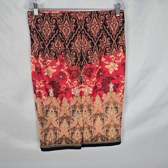 ECI New York Skirt Women's PL Pencil Argyle/Diamond Patern Colorful Pull On Midi - Picture 6 of 13